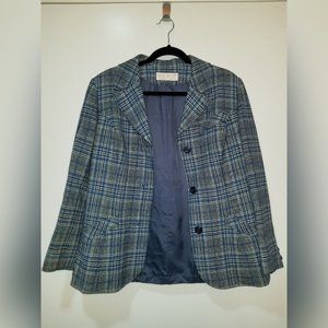 Pendleton Vintage Blue Creme Wool Blazer Jacket